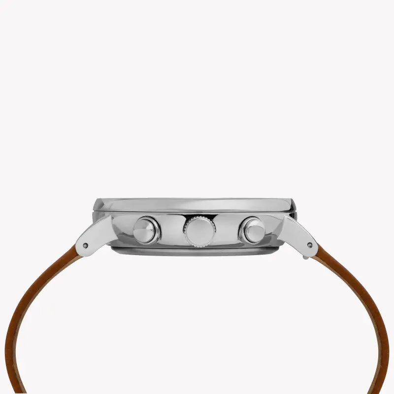 Timex Men's Brass Watch, Silver Dial & Tan Leather Band | Tw2r79900