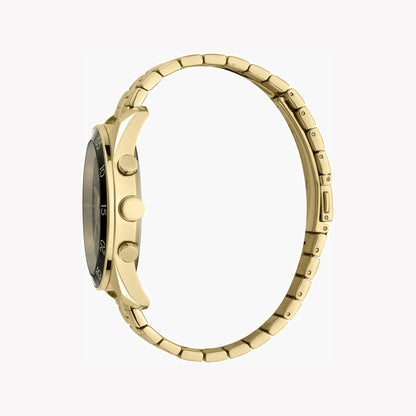 Esprit Men's Gold Stainless Steel Watch, Black Dial | Es1g113m0015
