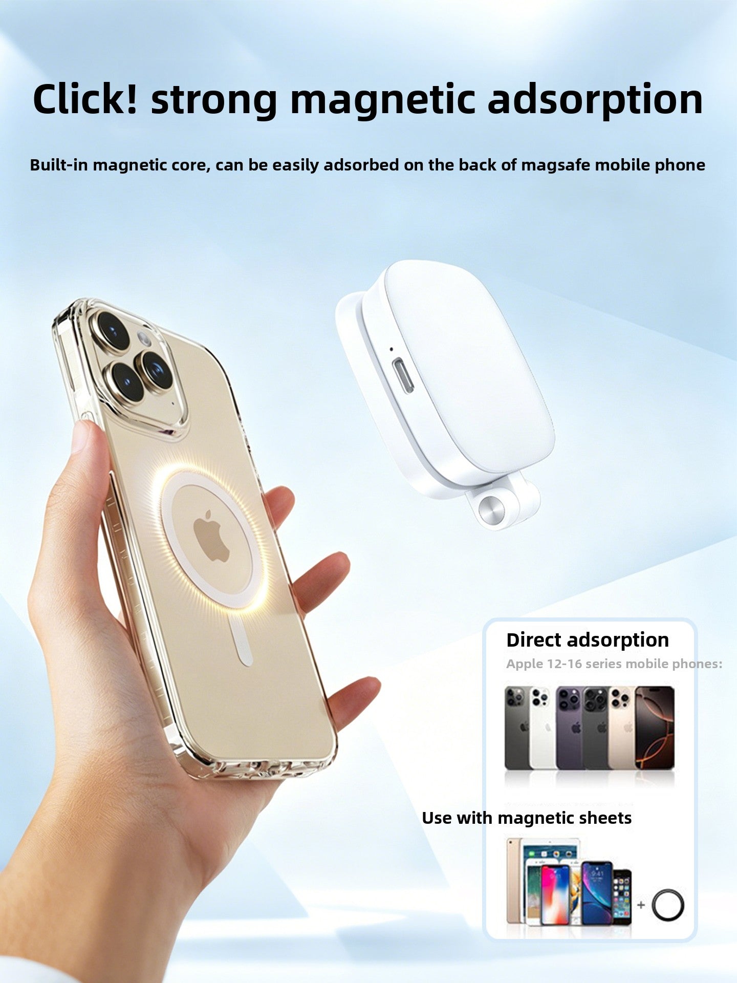 Beauty and rejuvenation magnetic selfie fill light Magnetic fill light, snaps on instantly - your personal lighting assistant