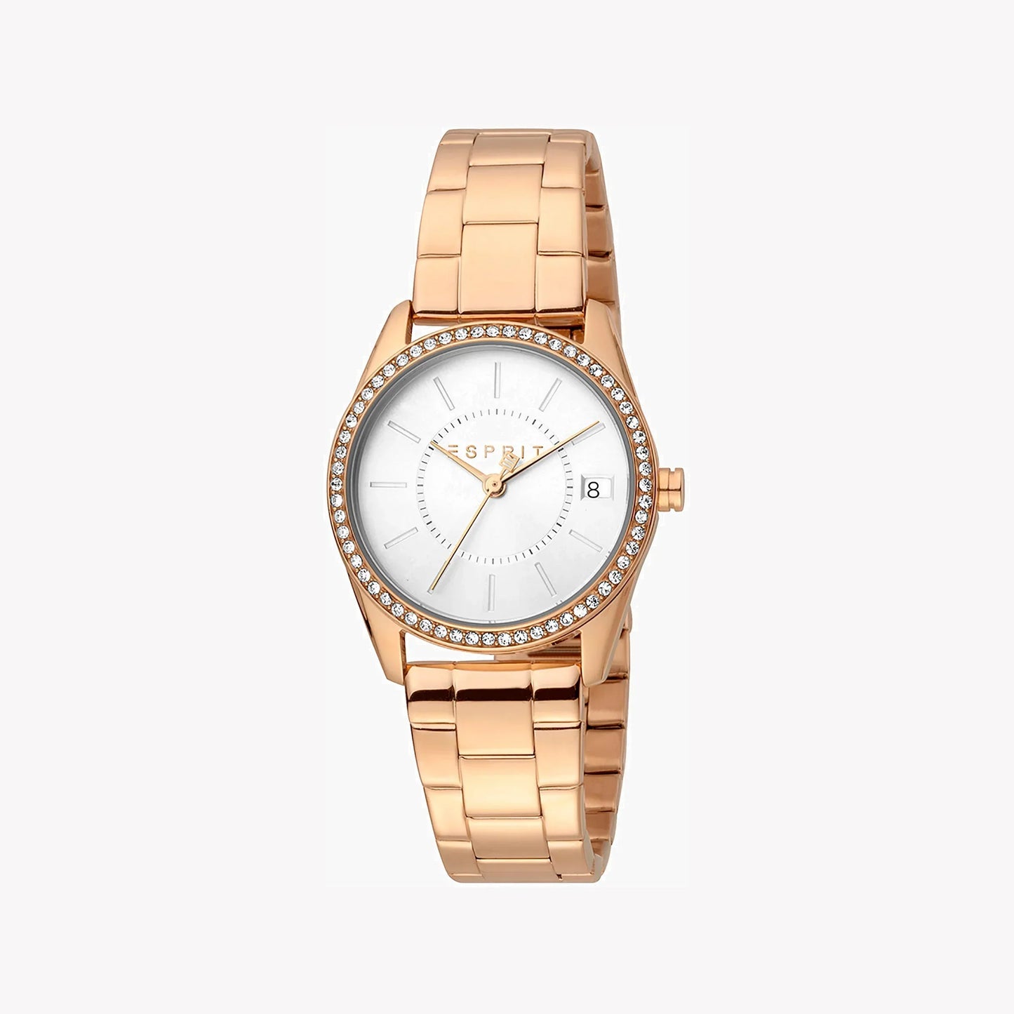 Esprit Women's Rose Gold Stainless Steel Watch, Silver Dial | Es1l085m0015