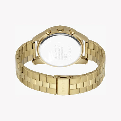 Esprit Men's Gold Stainless Steel Watch, Black Dial | Es1g113m0015