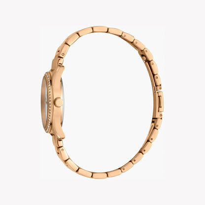 Esprit Women's Rose Gold Stainless Steel Watch, Silver Dial | Es1l085m0015