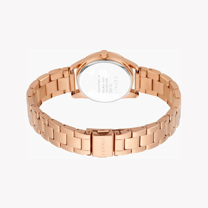 Esprit Women's Rose Gold Stainless Steel Watch, Silver Dial | Es1l085m0015