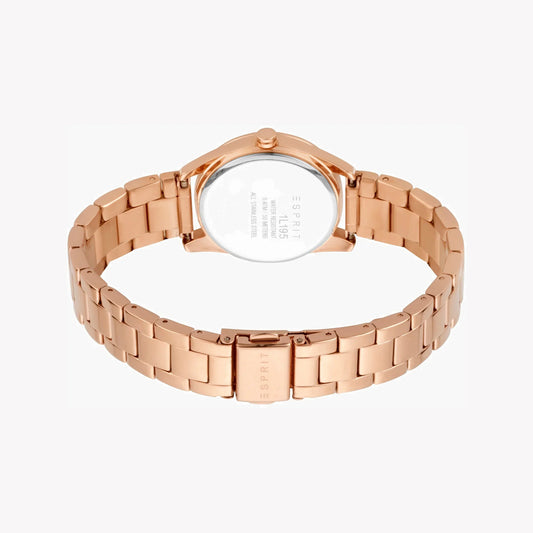 Esprit Women's Rose Gold Stainless Steel Watch, Silver Dial | Es1l085m0015