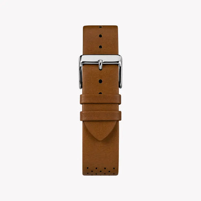 Timex Men's Brass Watch, Silver Dial & Tan Leather Band | Tw2r79900