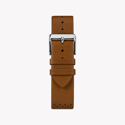 Timex Men's Brass Watch, Silver Dial & Tan Leather Band | Tw2r79900