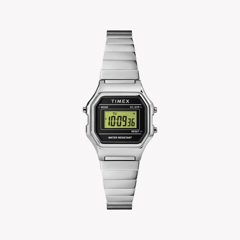 Timex Women's Silver Stainless Steel Watch, Digital Dial | Tw2t48200