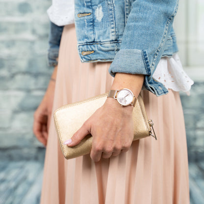 Pierre Cardin Women's Rose Gold Watch, Pink Dial | Cbv.1519