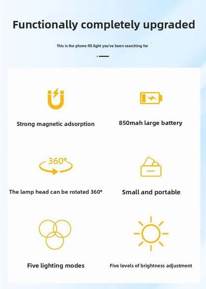 Beauty and rejuvenation magnetic selfie fill light Magnetic fill light, snaps on instantly - your personal lighting assistant