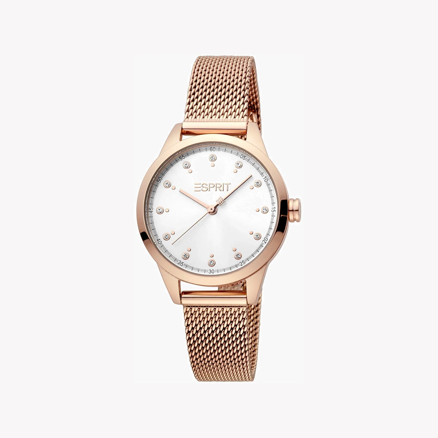 Esprit Women's Rose Gold Stainless Steel Watch, Silver Dial | ES1L259M1095