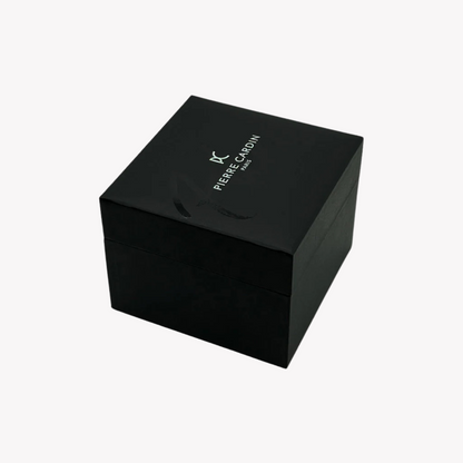 Pierre Cardin Women's Gold Metal Watch, Black Leather | Cbv.1129